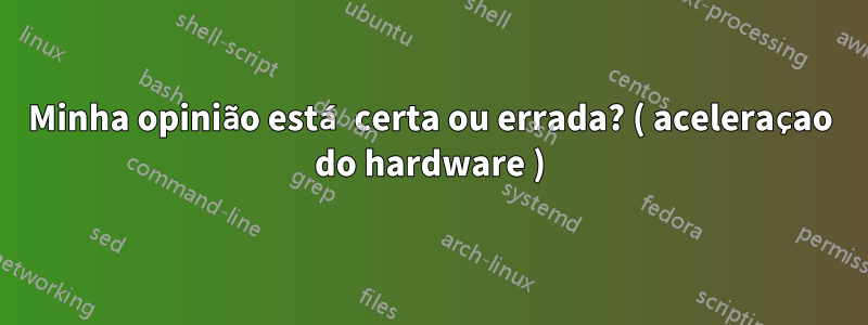 Minha opinião está certa ou errada? ( aceleraçao do hardware )