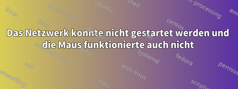 Das Netzwerk konnte nicht gestartet werden und die Maus funktionierte auch nicht