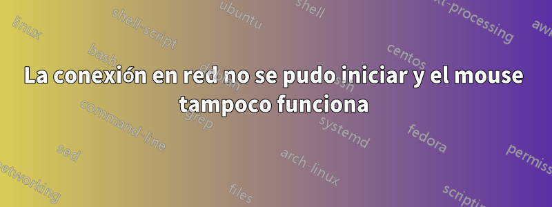 La conexión en red no se pudo iniciar y el mouse tampoco funciona