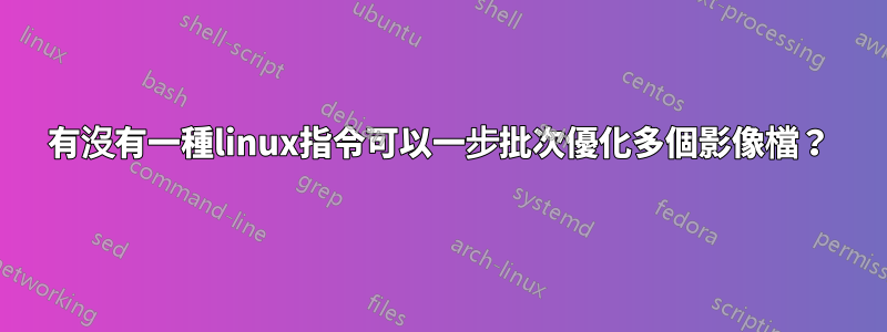 有沒有一種linux指令可以一步批次優化多個影像檔？