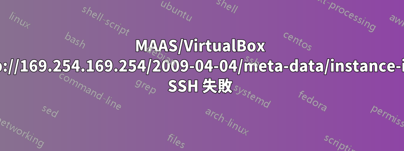 MAAS/VirtualBox 呼叫「http://169.254.169.254/2009-04-04/meta-data/instance-id」失敗且 SSH 失敗