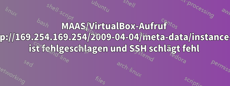 MAAS/VirtualBox-Aufruf „http://169.254.169.254/2009-04-04/meta-data/instance-id“ ist fehlgeschlagen und SSH schlägt fehl