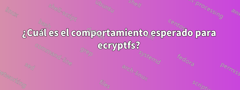 ¿Cuál es el comportamiento esperado para ecryptfs?