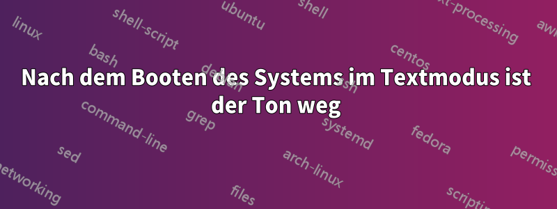 Nach dem Booten des Systems im Textmodus ist der Ton weg