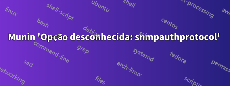 Munin 'Opção desconhecida: snmpauthprotocol'