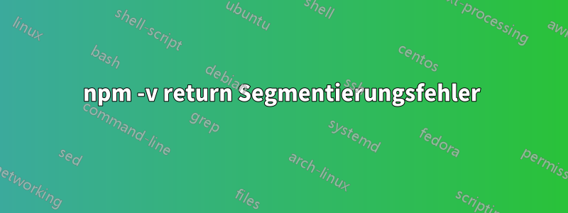 npm -v return Segmentierungsfehler