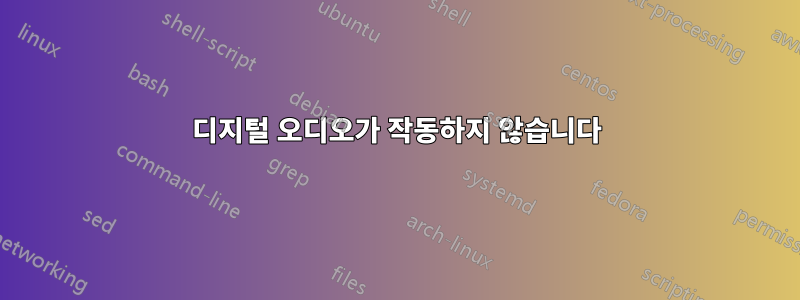 디지털 오디오가 작동하지 않습니다