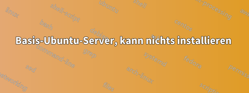 Basis-Ubuntu-Server, kann nichts installieren