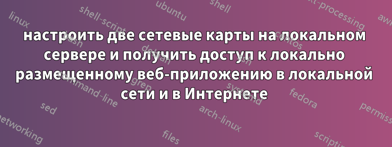 настроить две сетевые карты на локальном сервере и получить доступ к локально размещенному веб-приложению в локальной сети и в Интернете