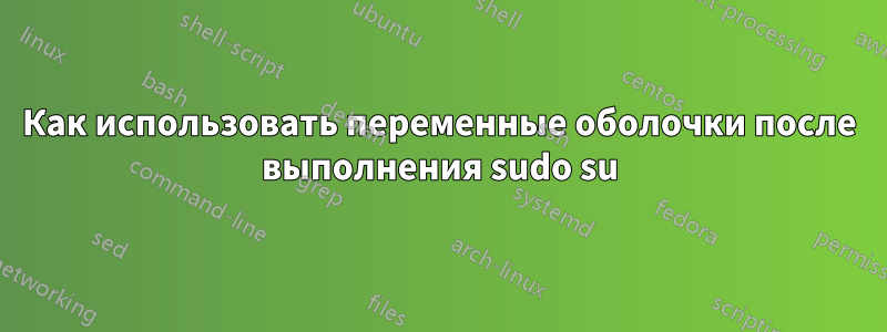 Как использовать переменные оболочки после выполнения sudo su