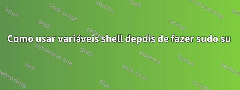 Como usar variáveis ​​​​shell depois de fazer sudo su