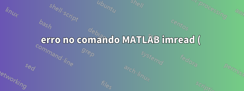 erro no comando MATLAB imread ()