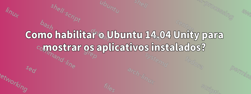 Como habilitar o Ubuntu 14.04 Unity para mostrar os aplicativos instalados?