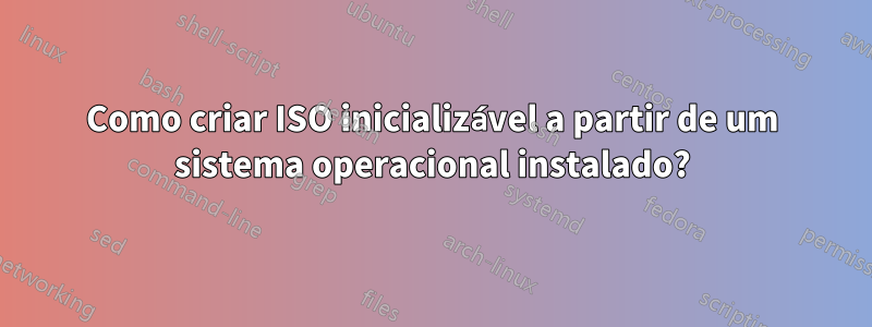 Como criar ISO inicializável a partir de um sistema operacional instalado?