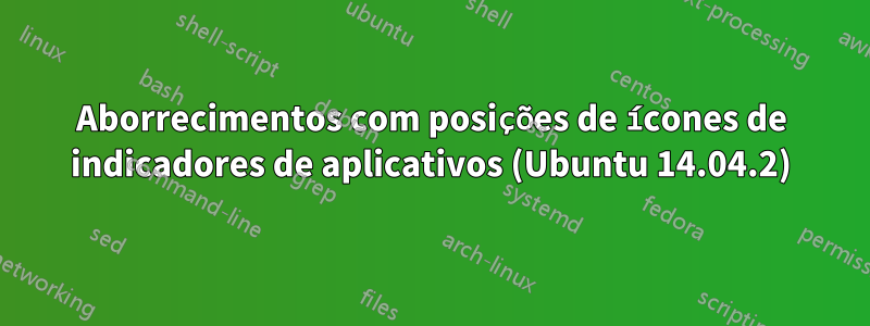 Aborrecimentos com posições de ícones de indicadores de aplicativos (Ubuntu 14.04.2)