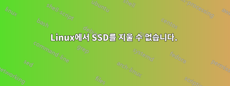 Linux에서 SSD를 지울 수 없습니다.