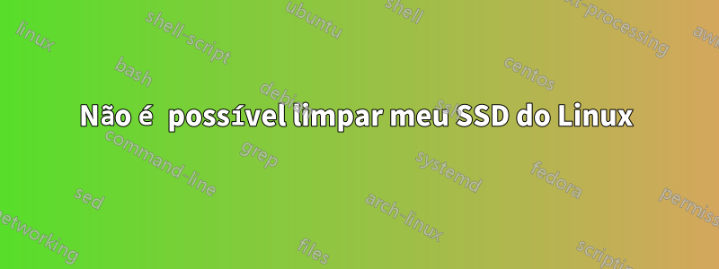 Não é possível limpar meu SSD do Linux