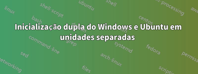 Inicialização dupla do Windows e Ubuntu em unidades separadas 