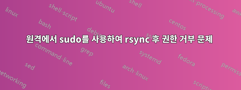 원격에서 sudo를 사용하여 rsync 후 권한 거부 문제