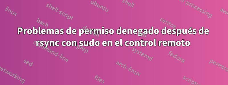 Problemas de permiso denegado después de rsync con sudo en el control remoto