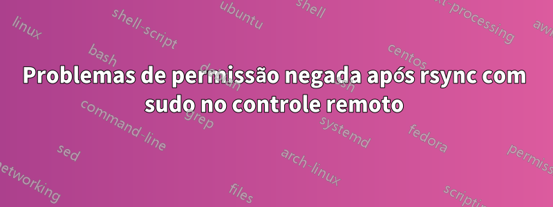 Problemas de permissão negada após rsync com sudo no controle remoto