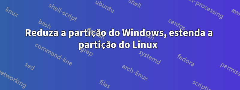 Reduza a partição do Windows, estenda a partição do Linux 