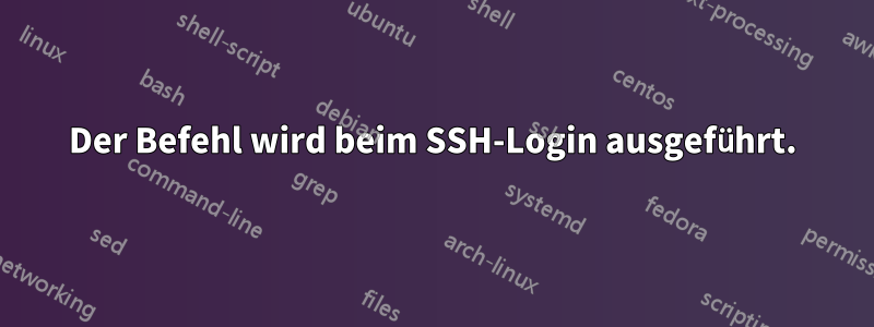 Der Befehl wird beim SSH-Login ausgeführt.