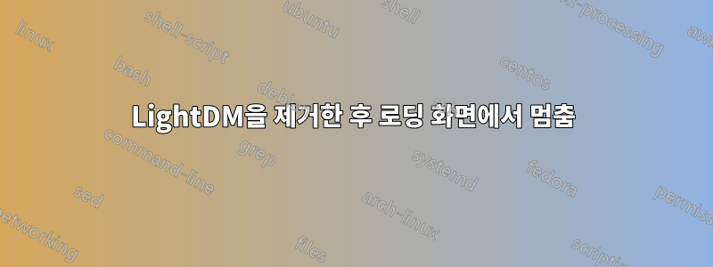 LightDM을 제거한 후 로딩 화면에서 멈춤