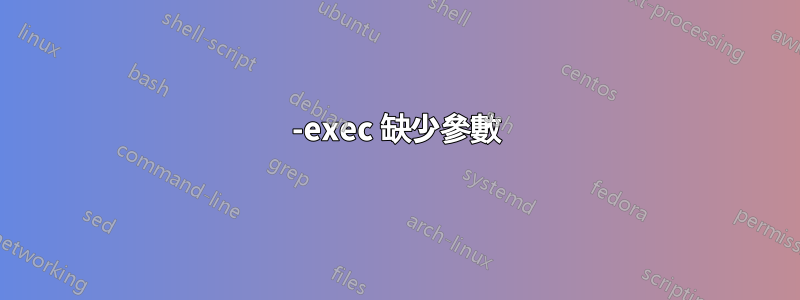 -exec 缺少參數