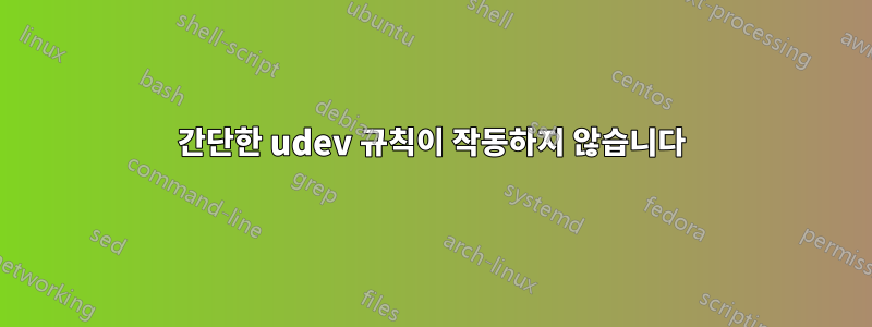 간단한 udev 규칙이 작동하지 않습니다