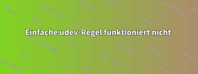 Einfache udev-Regel funktioniert nicht