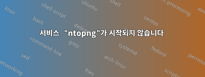 서비스 "ntopng"가 시작되지 않습니다