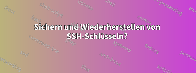 Sichern und Wiederherstellen von SSH-Schlüsseln?