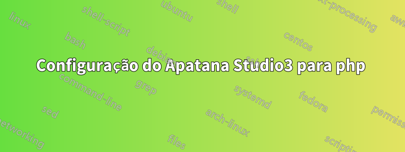 Configuração do Apatana Studio3 para php