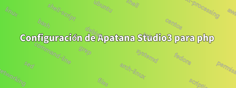 Configuración de Apatana Studio3 para php