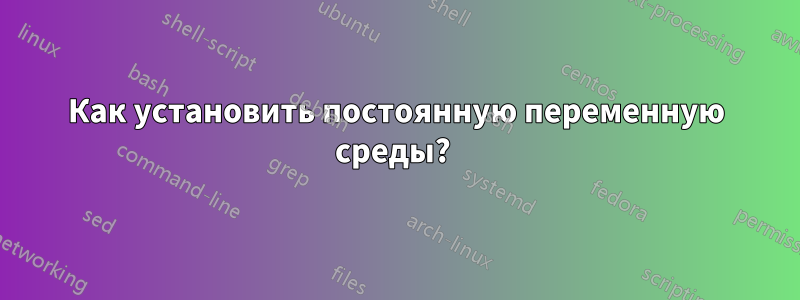 Как установить постоянную переменную среды? 