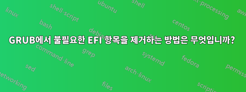 GRUB에서 불필요한 EFI 항목을 제거하는 방법은 무엇입니까?