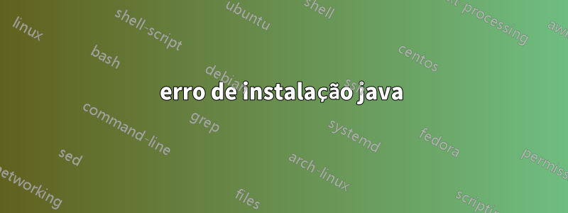 erro de instalação java