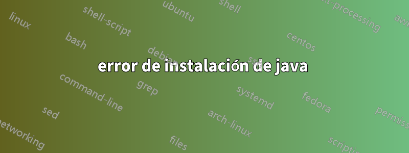 error de instalación de java