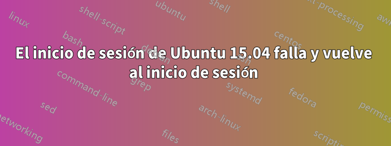 El inicio de sesión de Ubuntu 15.04 falla y vuelve al inicio de sesión