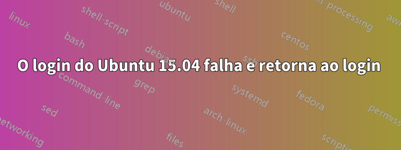 O login do Ubuntu 15.04 falha e retorna ao login