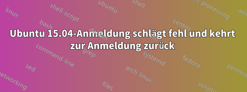 Ubuntu 15.04-Anmeldung schlägt fehl und kehrt zur Anmeldung zurück