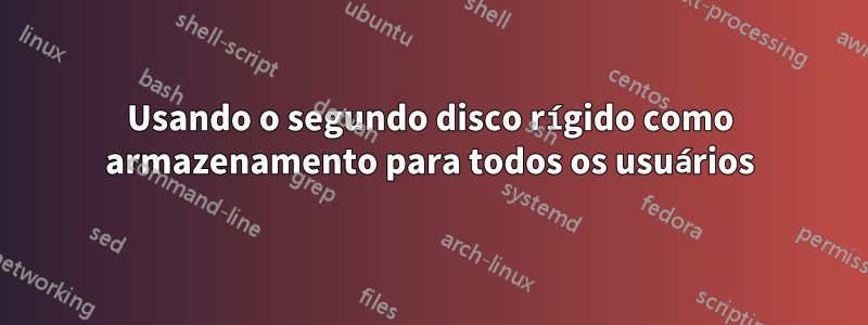 Usando o segundo disco rígido como armazenamento para todos os usuários