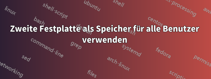 Zweite Festplatte als Speicher für alle Benutzer verwenden