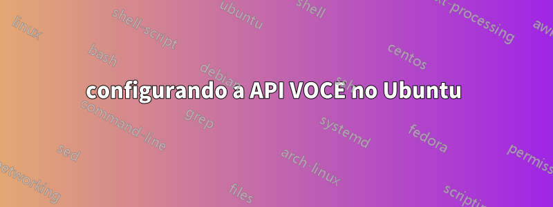 configurando a API VOCE no Ubuntu