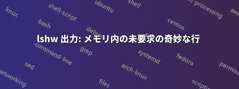 lshw 出力: メモリ内の未要求の奇妙な行