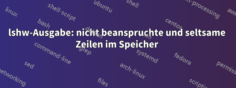 lshw-Ausgabe: nicht beanspruchte und seltsame Zeilen im Speicher