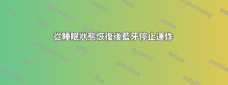 從睡眠狀態恢復後藍牙停止運作