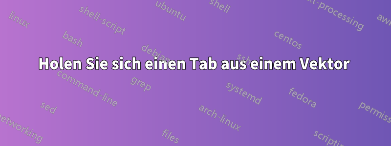 Holen Sie sich einen Tab aus einem Vektor