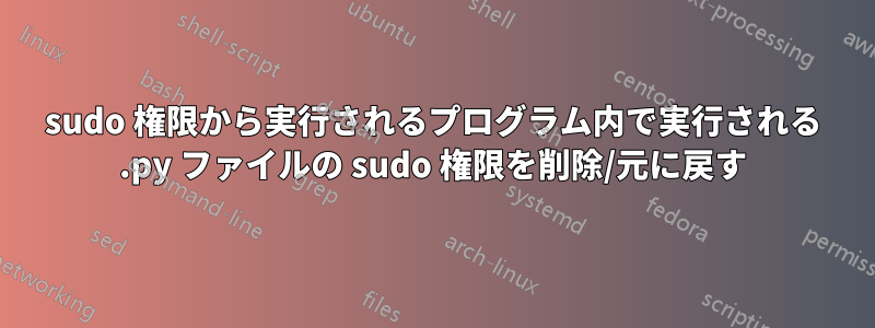 sudo 権限から実行されるプログラム内で実行される .py ファイルの sudo 権限を削除/元に戻す